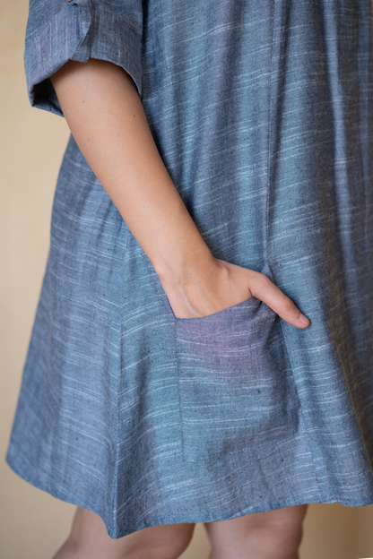 A- Line Grey Cotton Dress