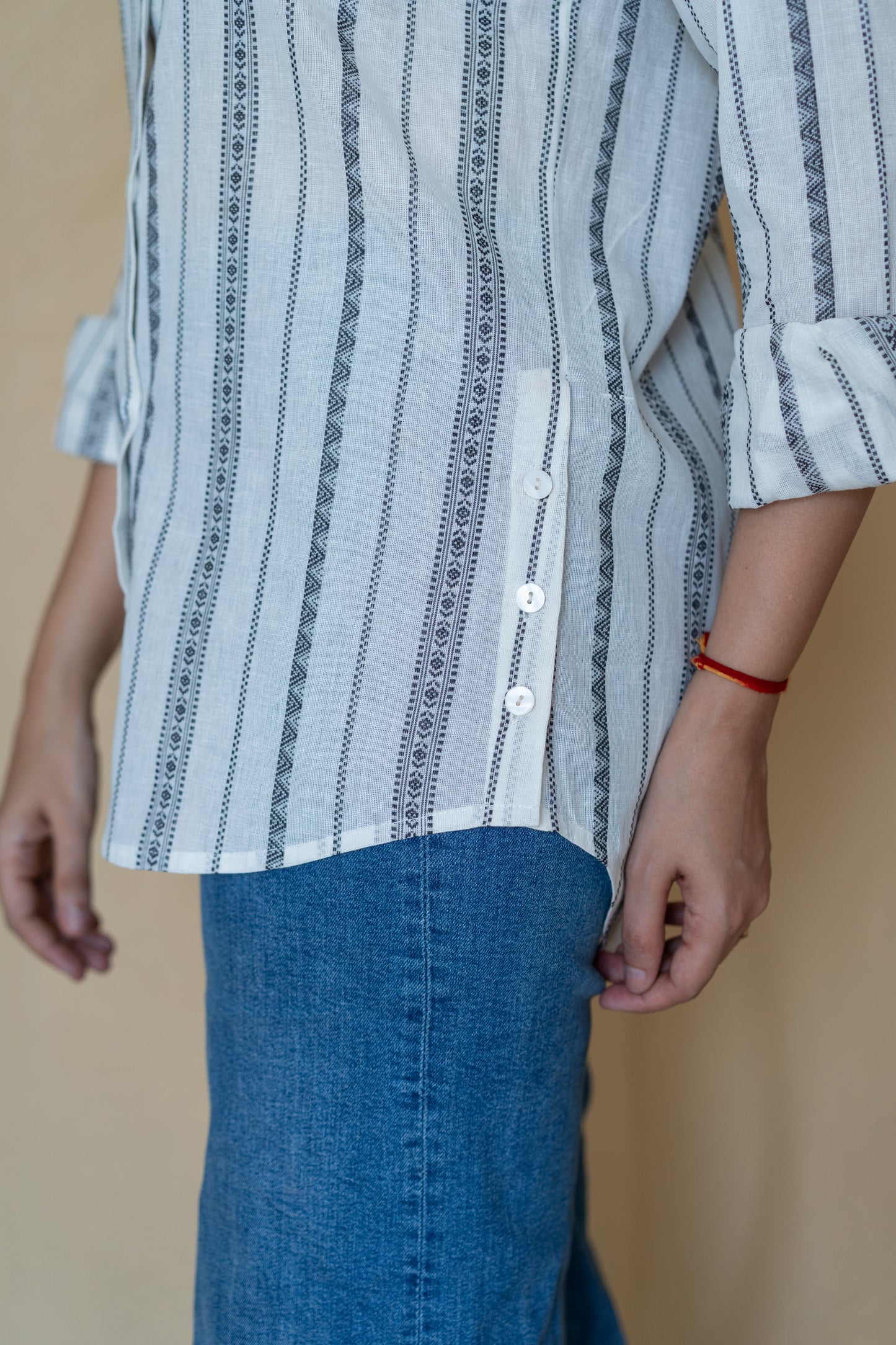 Handwoven White Cotton Shirt