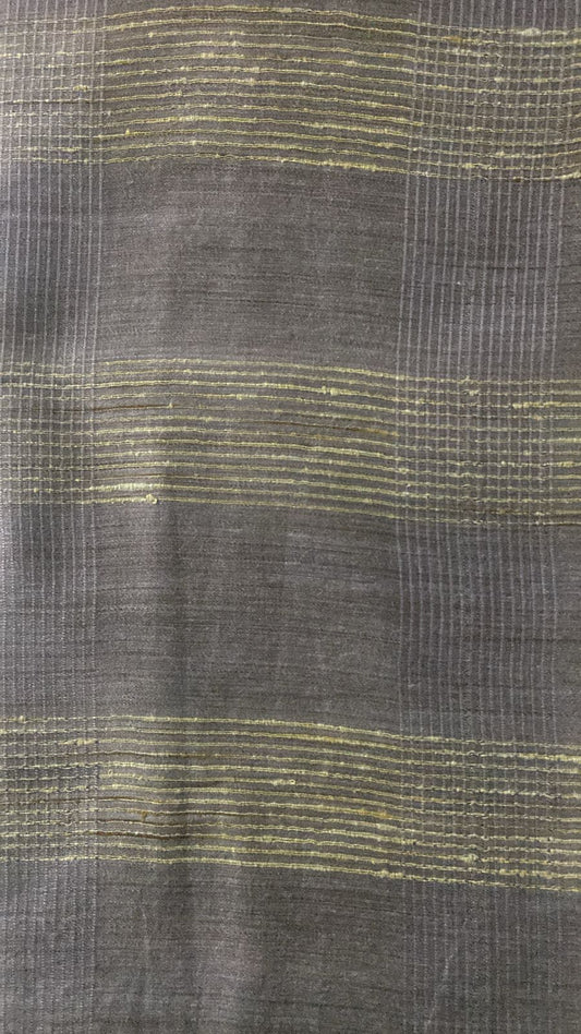 Saleti | Charcoal Grey Handloom Moonga Silk Saree